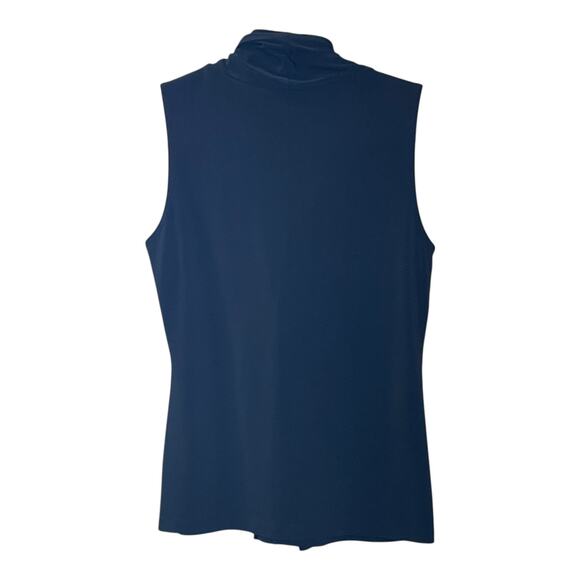 Premise Medium Black Tie Front Sleeveless Blouse Secretary Style Workwear Top - Picture 3 of 7